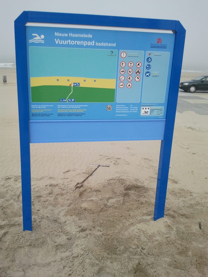 Infobord Nieuw Haamstede, overgang Vuurtorenpad