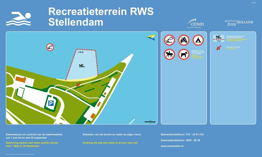 Infobord Recreatieterrein RWS Stellendam