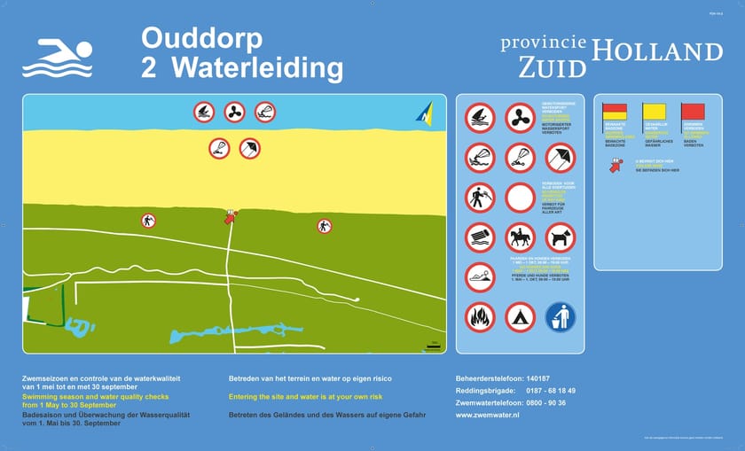 Infobord Ouddorp strand