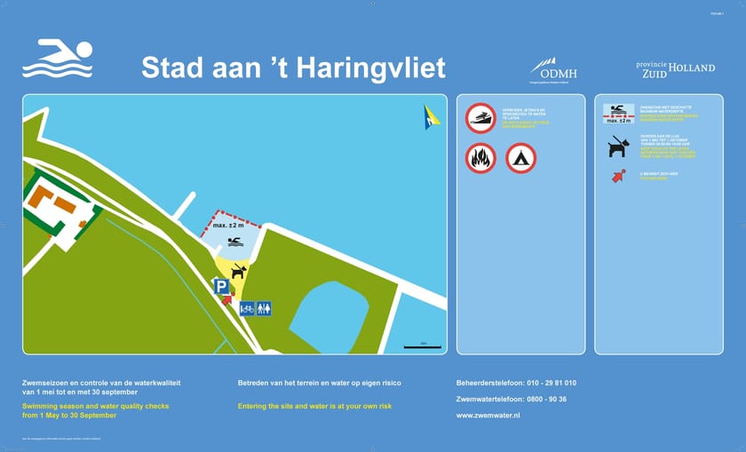 Infobord Stad aan 't Haringvliet, Badstrand