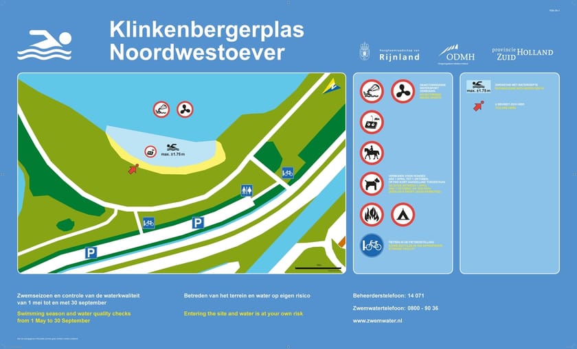 Infobord Klinkenbergerplas Noordwestoever