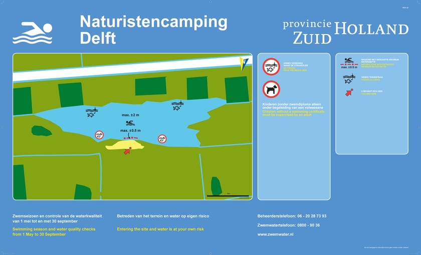 Infobord Naturistencamping Delft