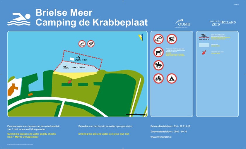 Infobord Brielse Meer Camping de Krabbeplaat