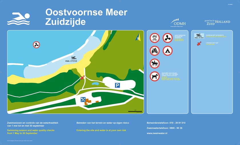 Infobord Oostvoornse Meer Zuidzijde