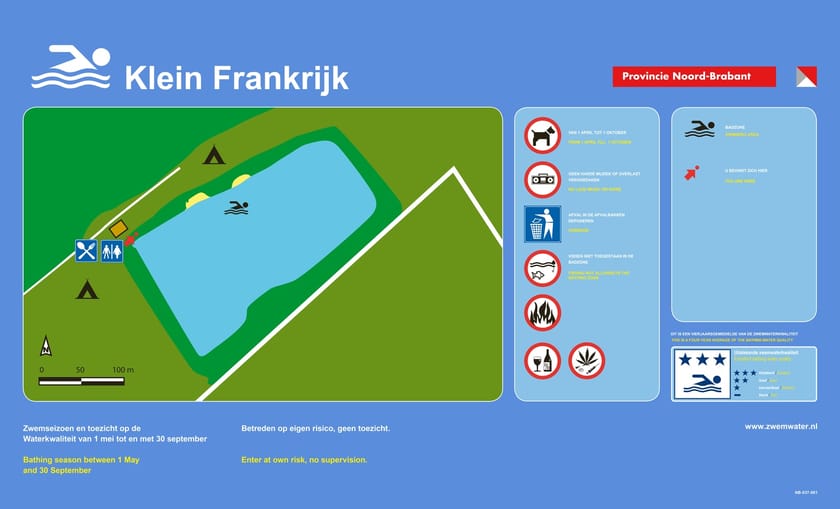 Infobord Camping Klein Frankrijk