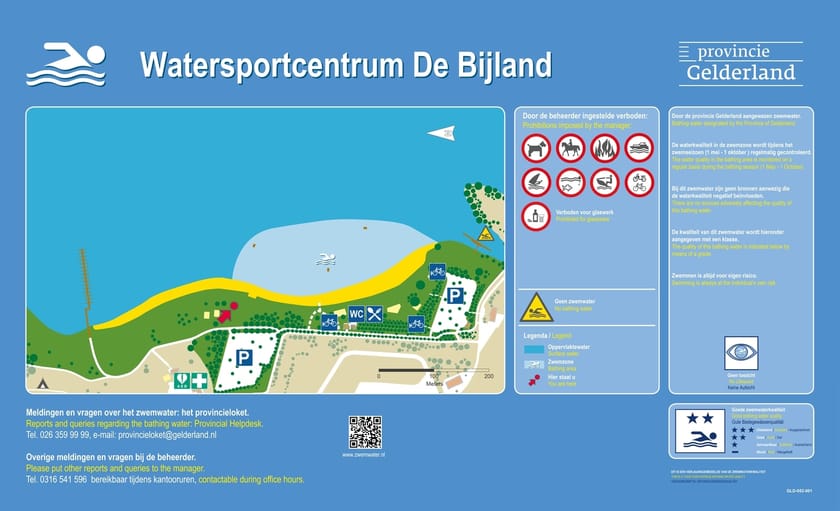 Infobord Watersportcentrum De Bijland