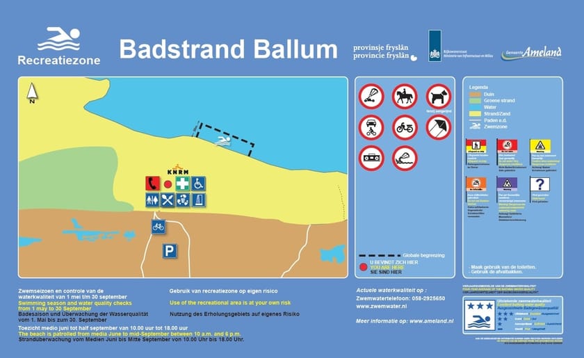 Infobord Badstrand Ballum, Ameland