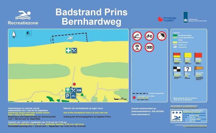 Infobord Badstrand Prins Bernhardweg