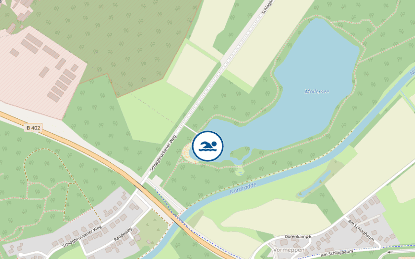 Kaart Baggersee Schlagbrückener Weg