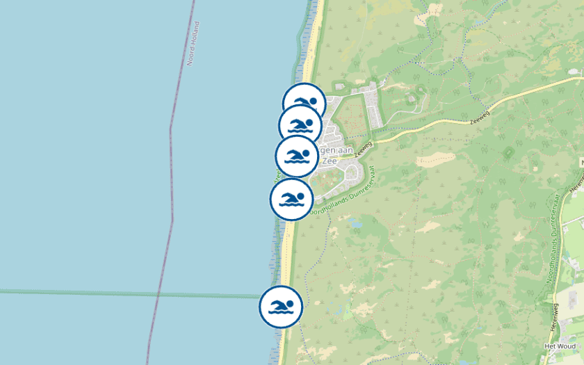 Kaart Zeestrand Bergen Bergen aan Zee