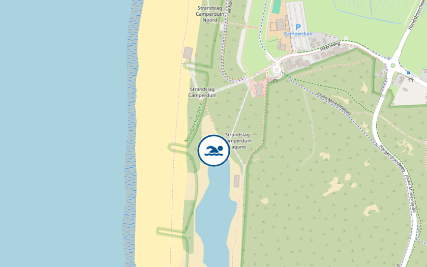 Kaart Strandje Camperduin Lagune Schoorl