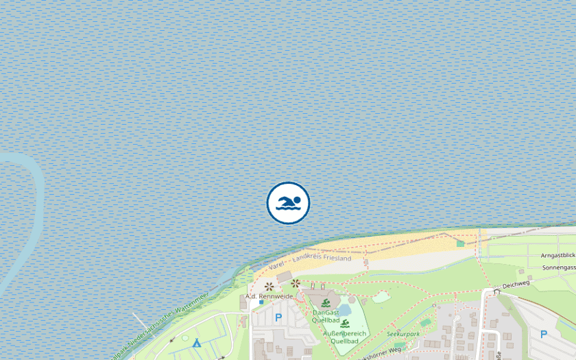Kaart Dangast - Kommunaler Badestrand
