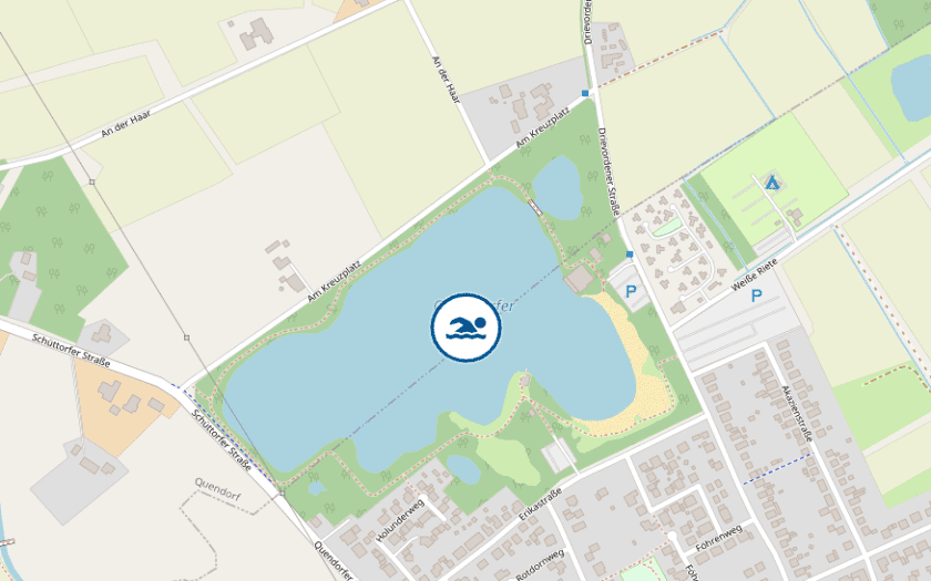 Kaart Erholungsgebiet Quendorf - Badesee
