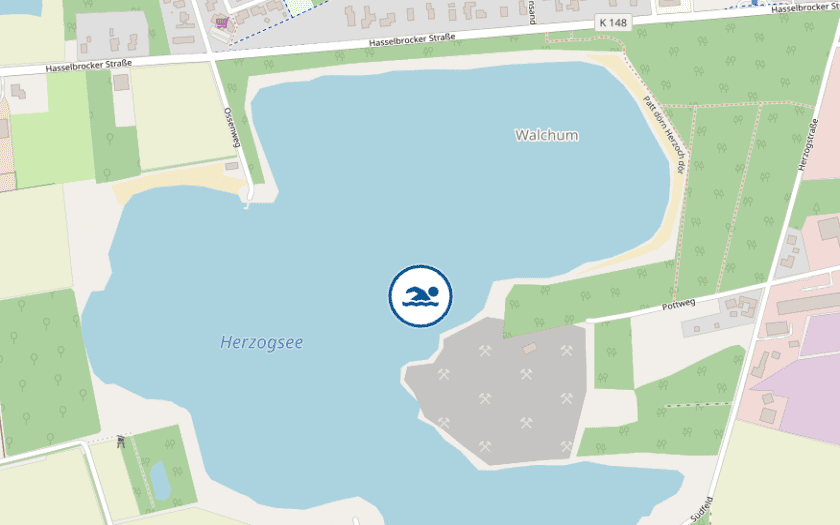 Kaart Herzogsee - Walchum