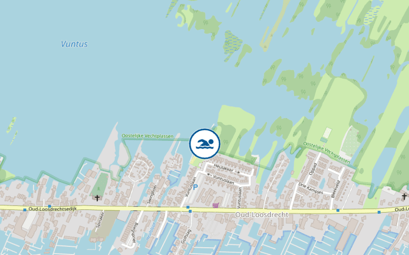 Kaart Strandje Loosdrechtse plassen Vuntus Loosdrecht