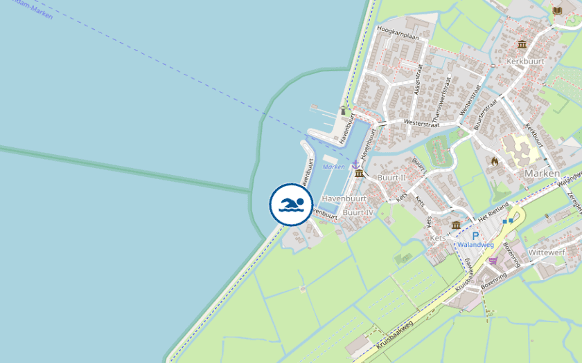 Kaart Open water zwemplek Marken Marken