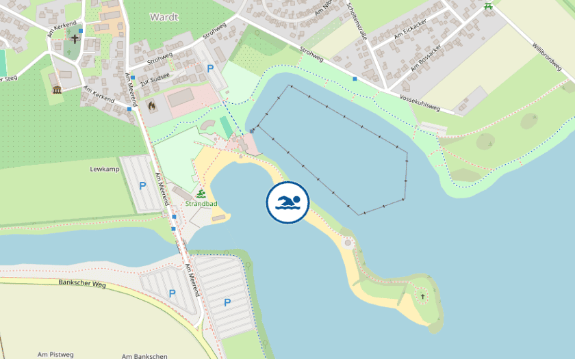 Kaart Naturbad Xantener Südsee - Schwimmer