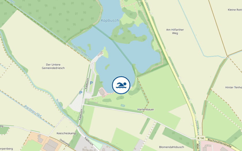 Kaart Naturseebad Kapbusch - Am Strand