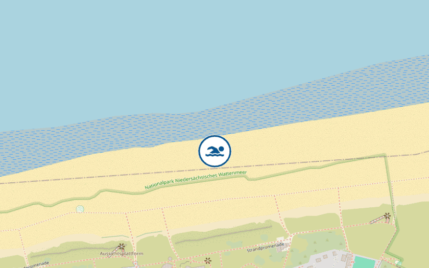 Kaart Nordseestrand Juist - Ostbad