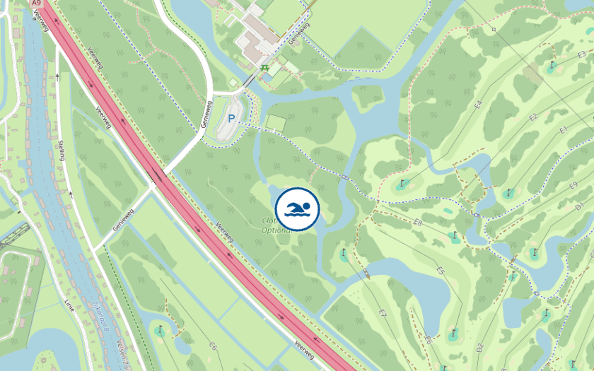 Kaart Strandje Spaarnwoude Velsen-Zuid