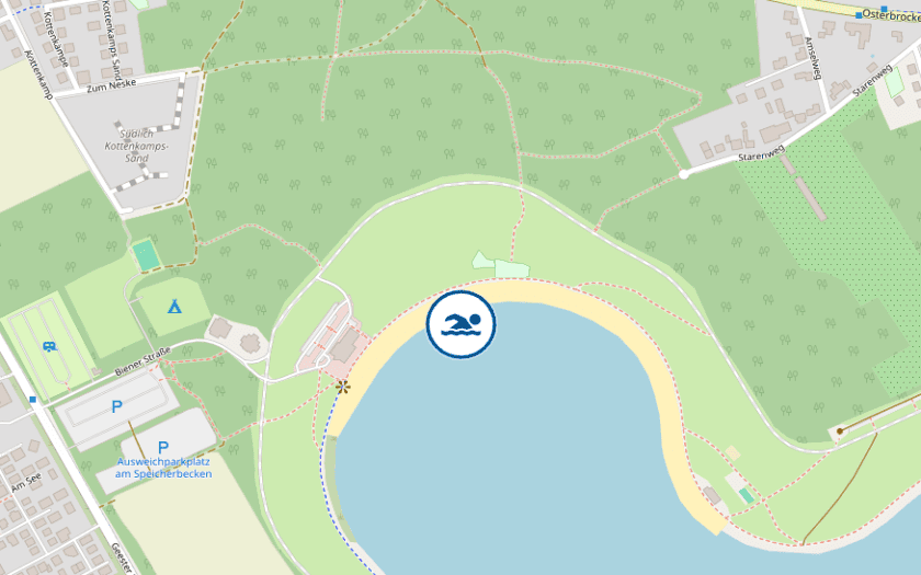 Kaart Speicherbecken Geeste
