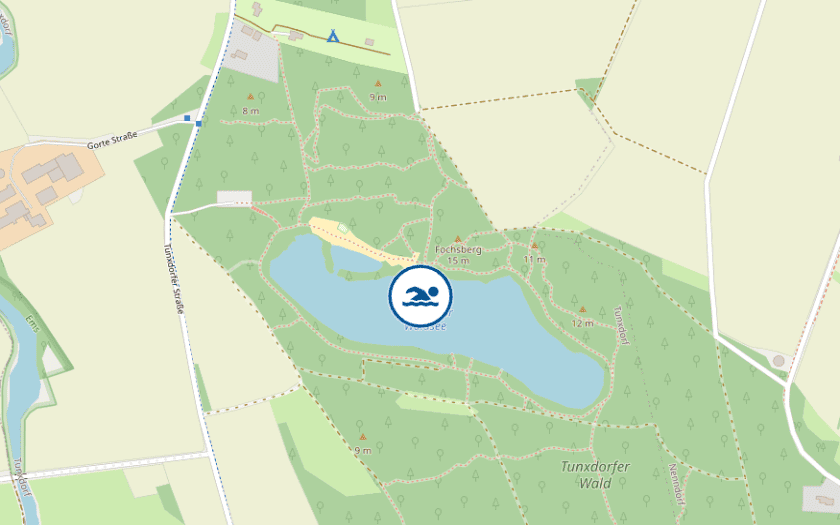 Kaart Tunxdorfer Waldsee