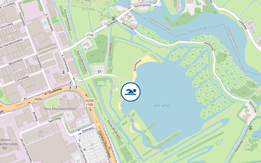 Kaart Recreatieplas Veerplas Haarlem