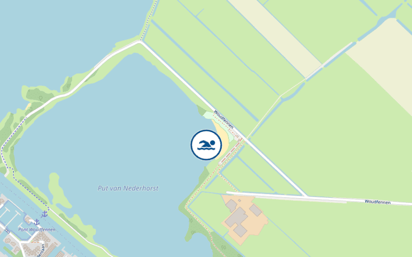 Kaart Recreatieplas Woudfennen Joure
