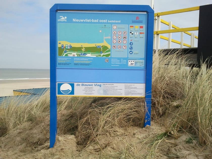 Infobord Nieuwvliet-Bad, overgang Adornis